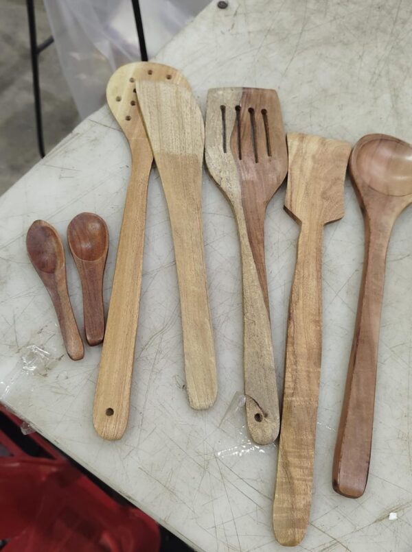 Wooden Spatula Spoon Set Of 5 With 2 Masala Spoon