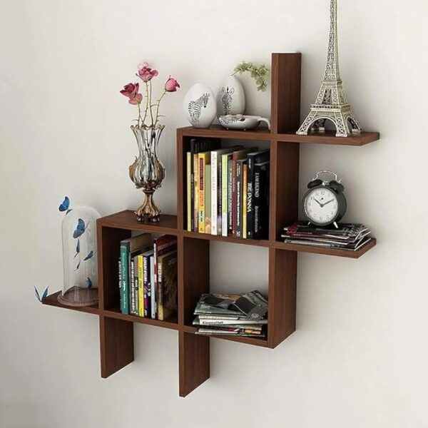 Shopper Cart Wall Shelves For Living Room Stylish WoodenWall Mounted Book ShelfWall Shelf