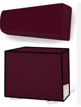 Waterproof And Dustproof Split Ac Cover Maroon Pack Of 2