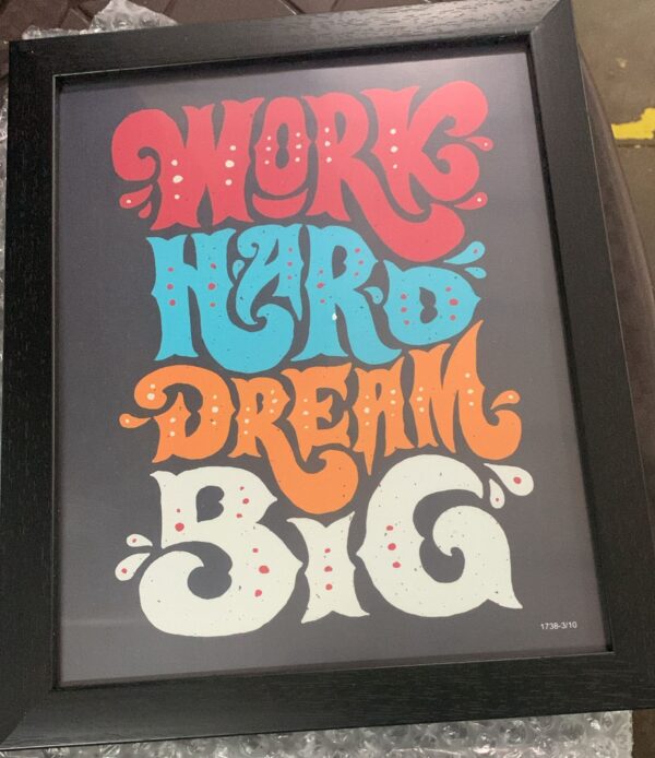 Work Hard Dream Big Painting Size 12 X 8 Inch