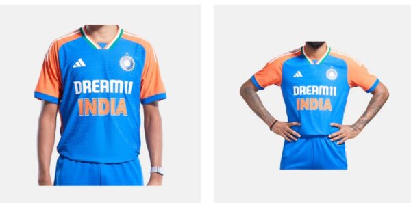 Adidas India Cricket T20 International Jersey 2024 Dark BlueTrue Orange Size 2Xl