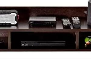 Wooden Set Top Box Stand Wall Mounted Tv Cabinets Wall Shelves Holds Speaker Brown