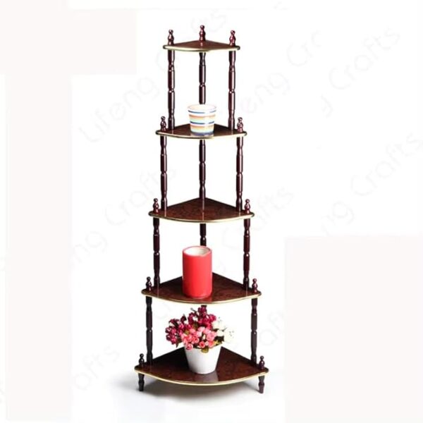 5 Shelf Wooden Corner Multipurpose Wall Corner Table