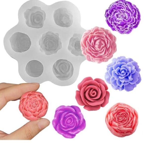 3D Candle Molds 7 Flower Silicone