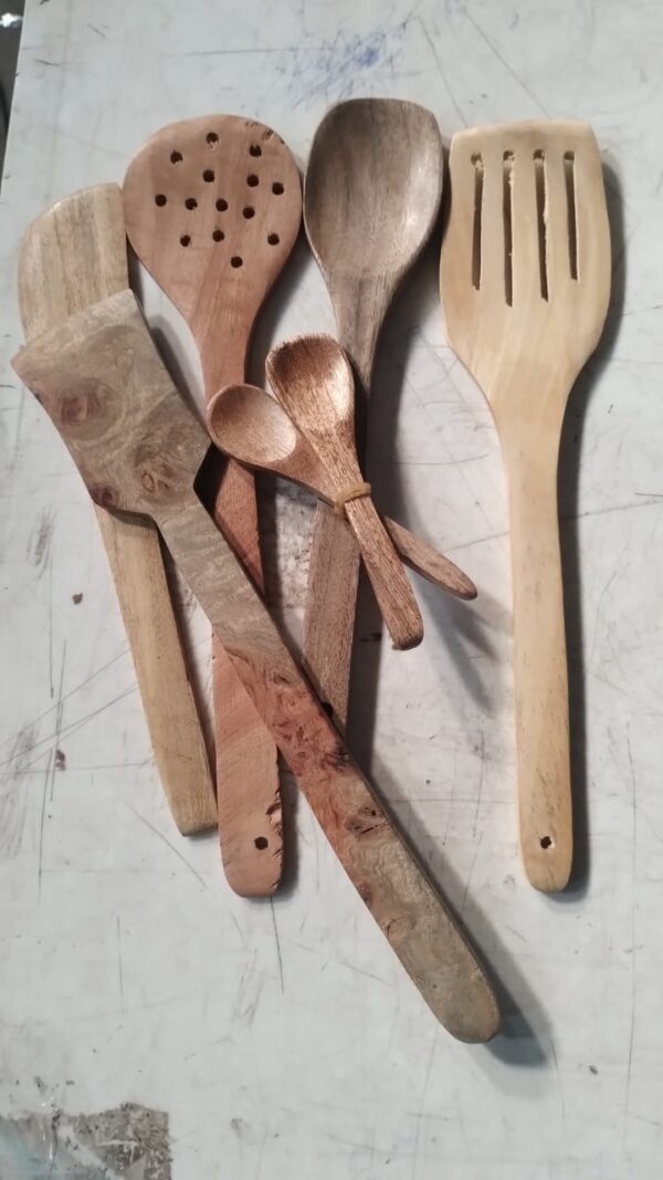 Wooden Cooking Spoon Utensils Set For Non Stick Cookware Pack Of 7