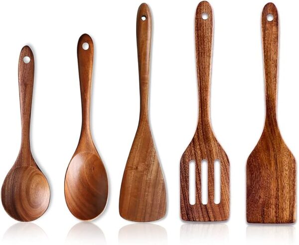 5 Pcs Best Wooden Spoons For Cooking