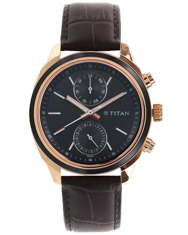 Titan Workwear Watch With Blue Dial  and Leather Strap