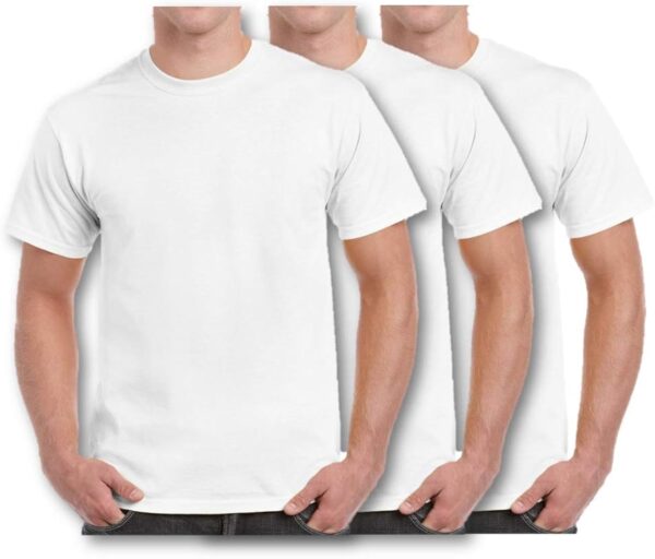 White Plain Round Neck T Shirt For Men Size Xxl Pack Of 3