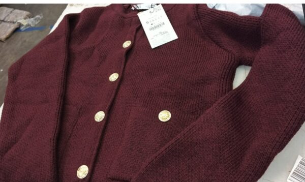 Zara Cardigan Dark Maroon Colour Top For Women Size S