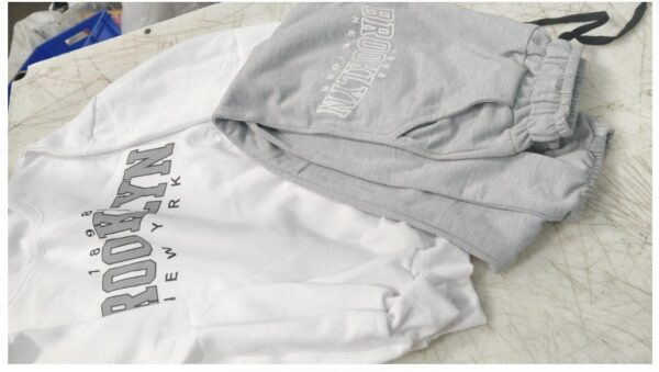 White Colour Sweatshirt And Grey Colour Lower For Men Size M