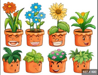 Flower Pots Emoji Design Wallsticker Self Adhesive Sticker 8 Sticker