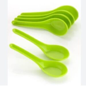 Green Color Soup Spoon Pack Of 6