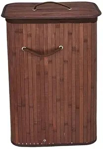 Solimo Bamboo Basket With Lid Brown Color