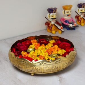Royal Brass Bowl Intricate Detailing And Opulent Gold Elegance For Your Home