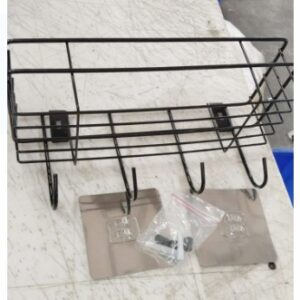 Black Color Dish Wash Rack With 4 Hook