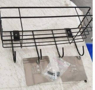 Black Color Dish Wash Rack With 4 Hook