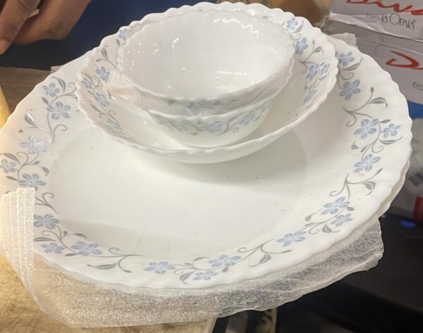 White Printed Kitchen 2 Plate 3 Bowl