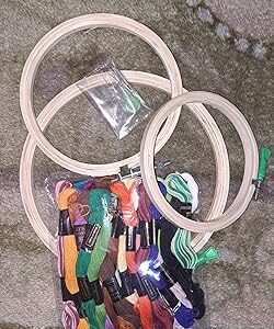 Qroof Metal Embroidery Materials Beginners Starter KitSizes 865 Inches Hoop