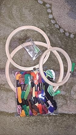 Qroof Metal Embroidery Materials Beginners Starter KitSizes 865 Inches Hoop