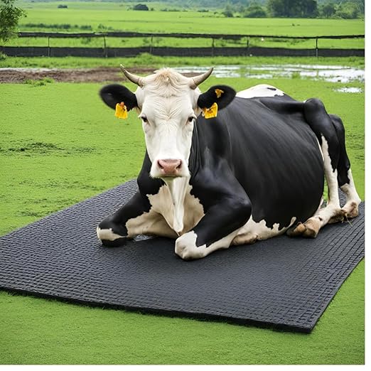 Black Rubber Mat For Cow Buffalo And Horse 30Mm Thick 8X5 Feet