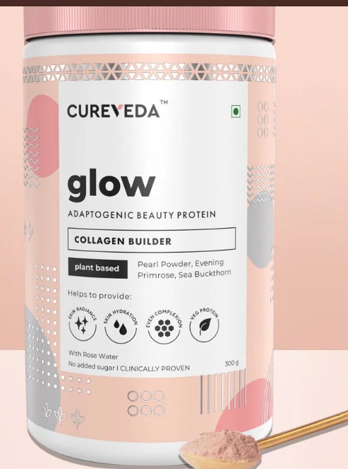 Cureveda Glow Beauty Nutrition Adaptogenic Beauty Protein Collagen Builder 300G