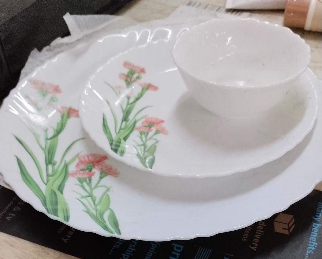 La Opala Novo Scarlet Blooms Dinner Set 10
