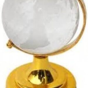 Crystal Globe Round Shape Glass And Metal Made