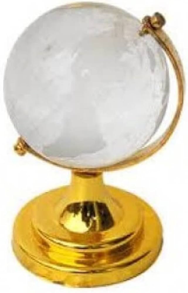 Crystal Globe Round Shape Glass And Metal Made