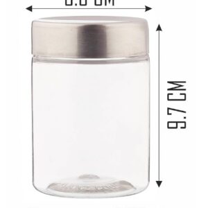 Pearlpet Plus Plastic Transparent Jar Capacity 300 Gm Pack Of 3