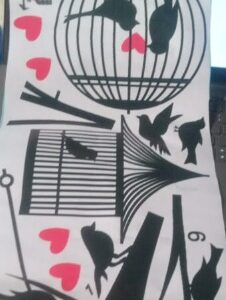Wall Sticker Birds Printed 80Cm