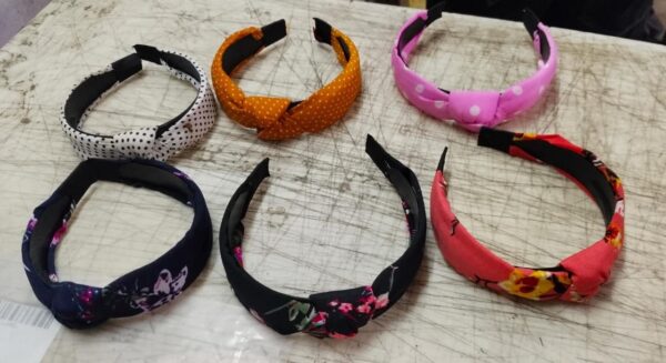 Flower Print Flat Knot Hair Band Pack Of 6