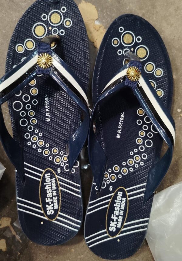 Navy Blue Colour Flat Sandals For Women Size 6