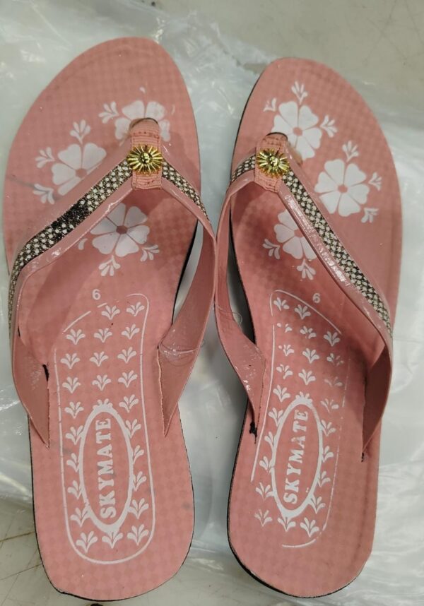 Dusty Pink Colour Flat Slippers For Women Size 7