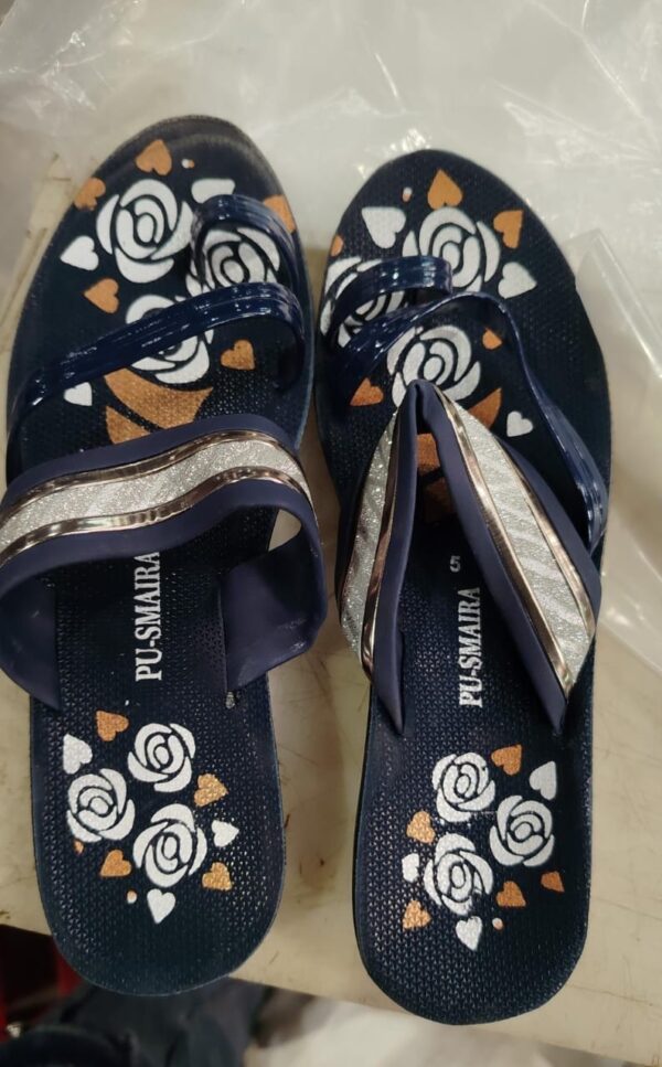 Navy Blue Colour Flat Sandals For Women Size 6