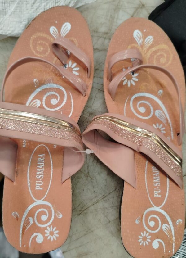 Peach Colour Flat Sandals For Women Size 5