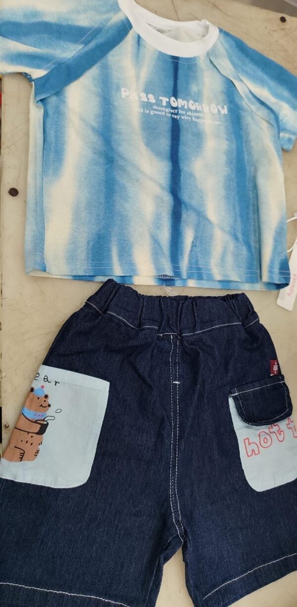 Hopscotch Blue Colour T Shirt Set For Kids Boys Size 34Y