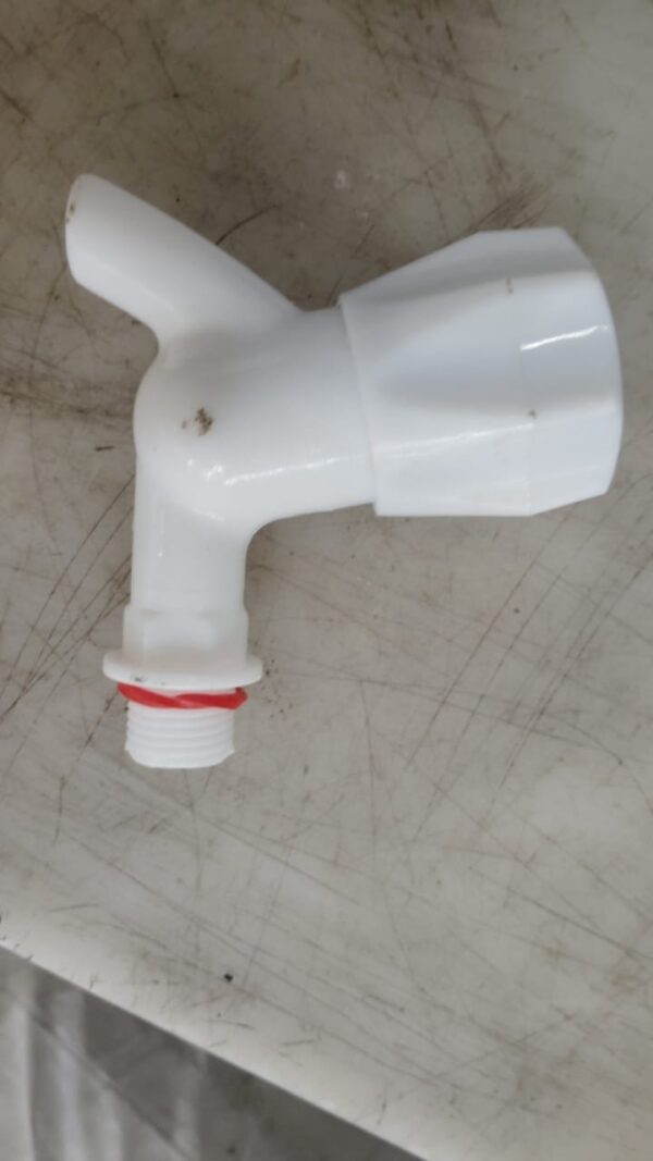 White Polished Pvc Plastic Bibcock Water Tap 15Mm