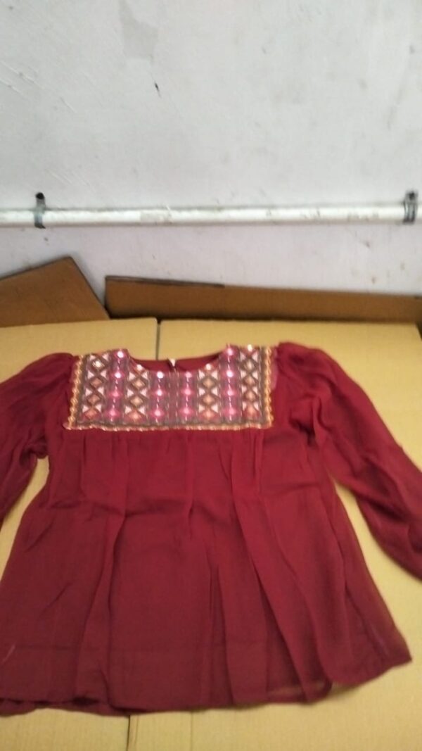 Girl Mehroon Color Top Size L