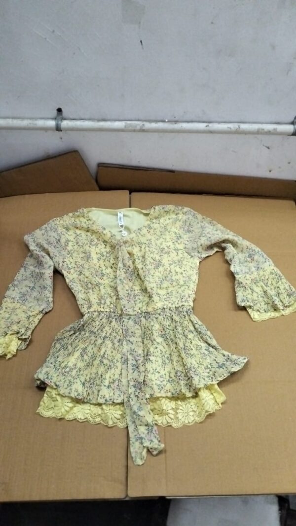 Girl Yellow Printed Top Size S