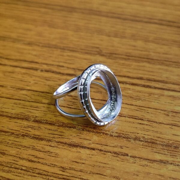 Designer Double Side Half Round Wire Open Blank Ring