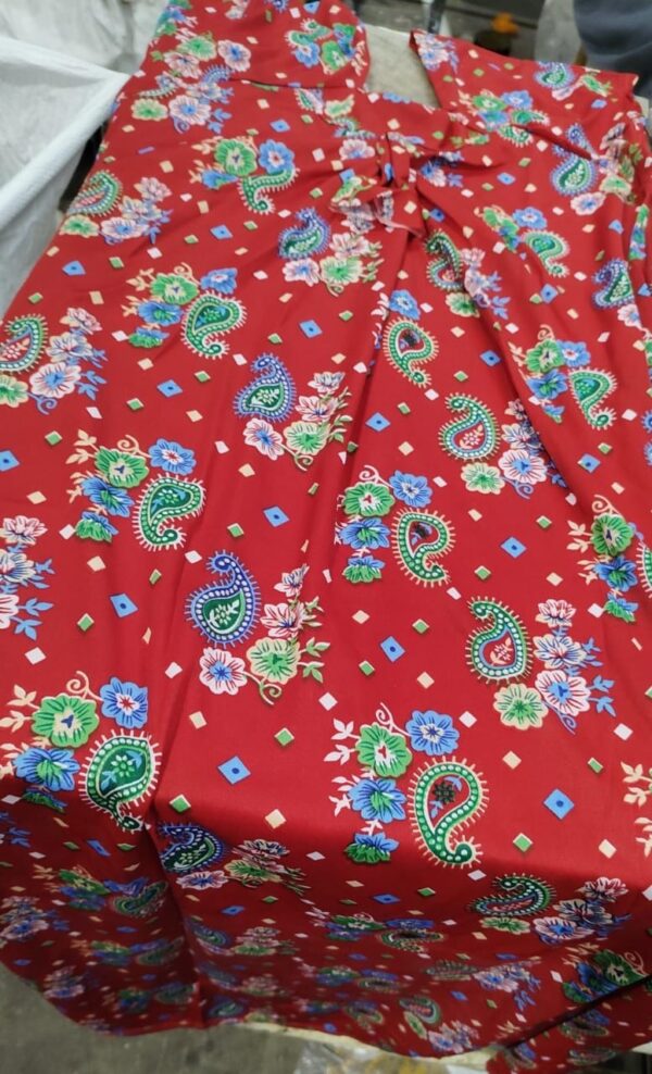 Red Printed Night Dress For Women Size Xl