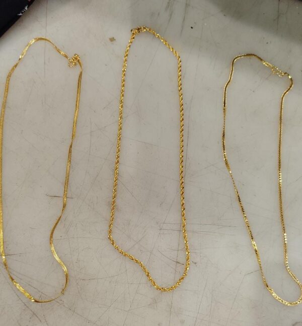 Gold Colour Chain For Unisex Pack Of 3