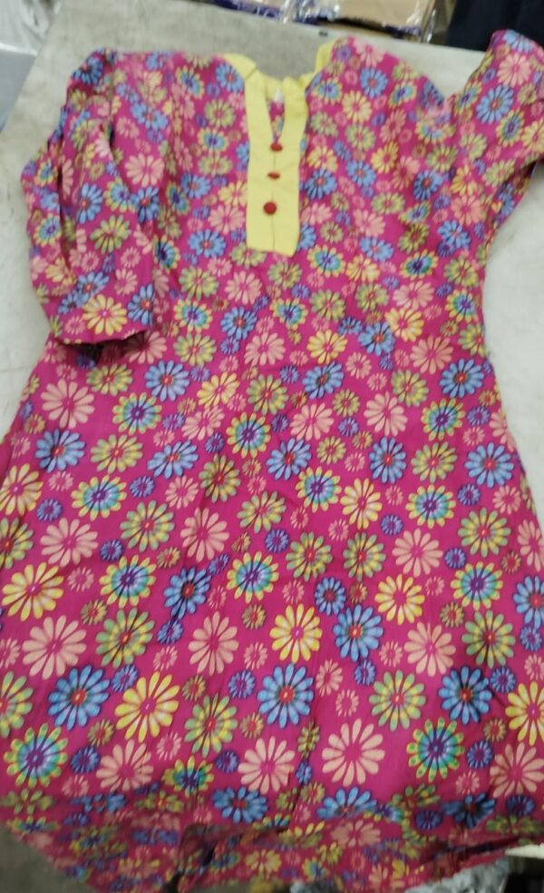 Pink Printed Kurta For Women Size Xs