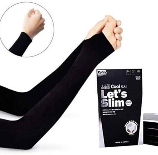 Lets Slim Arm Sleeves Uv Sun Protection Arm Cover Sleeves Black