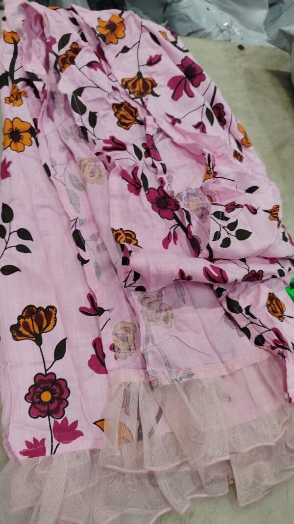 Pink Flower Printed Dupatta For Women