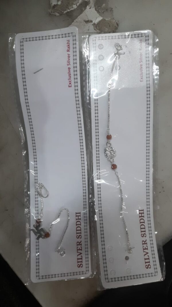 Fancy Rakhi Silver Color Set Of 2