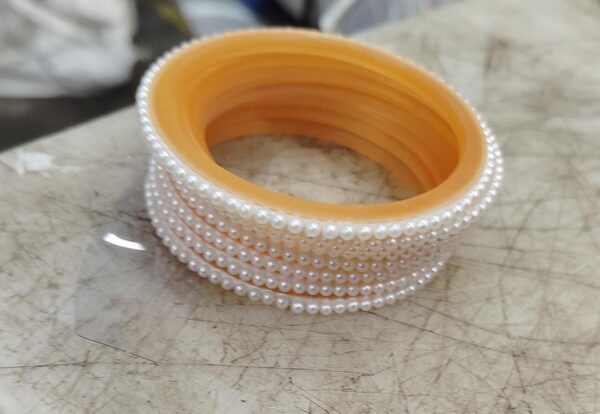 White Colour Plastic Bangles Set Of 8 Size 2point6