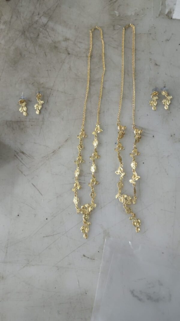 Women Necklace And Earrings Gold Color Pack Of 2