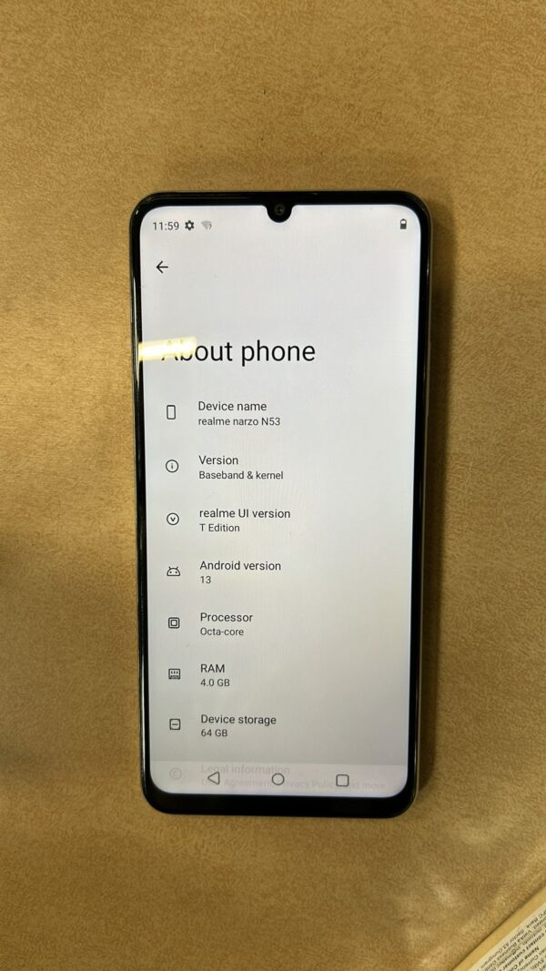 Used Realme C53 Mobile 4Gb Ram 64Gb Rom Imei No 866975067942157 Without Charger