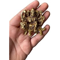 Brass Durga Maa Idol Statue In Antique